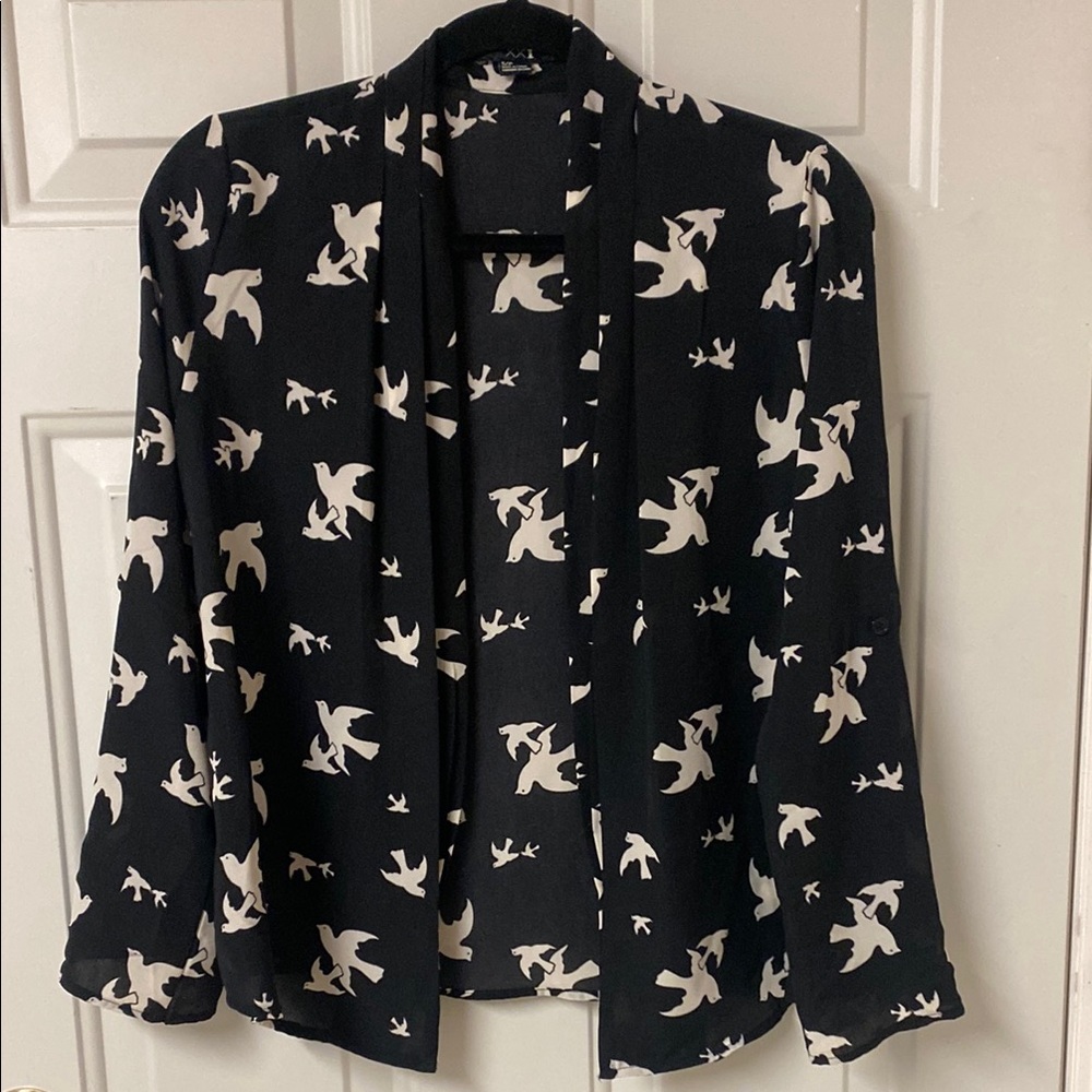 Forever 21 Bird Print Blazer Size Small